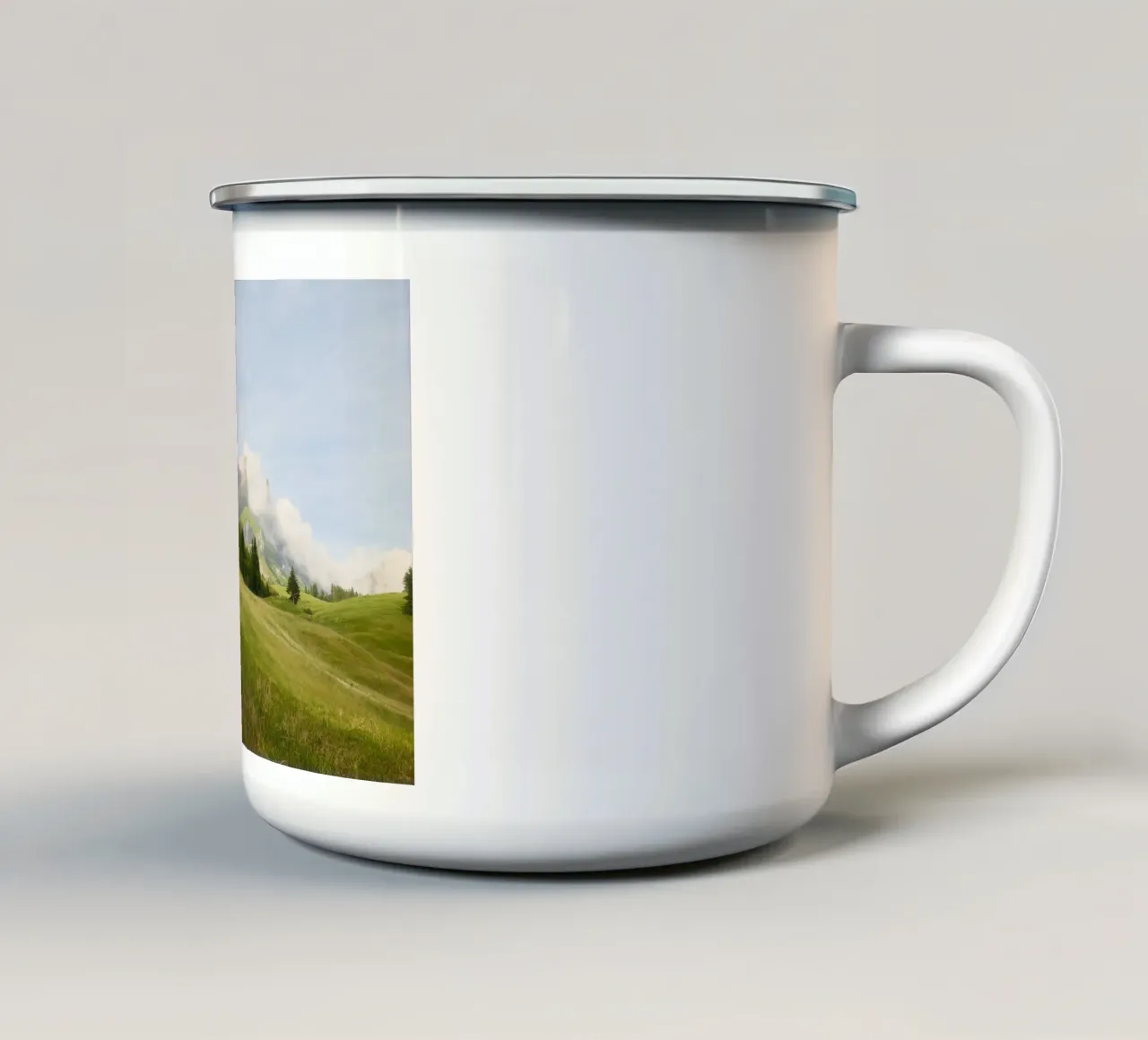 Misty Alpine Meadows tazza in smalto da FujiSwiss