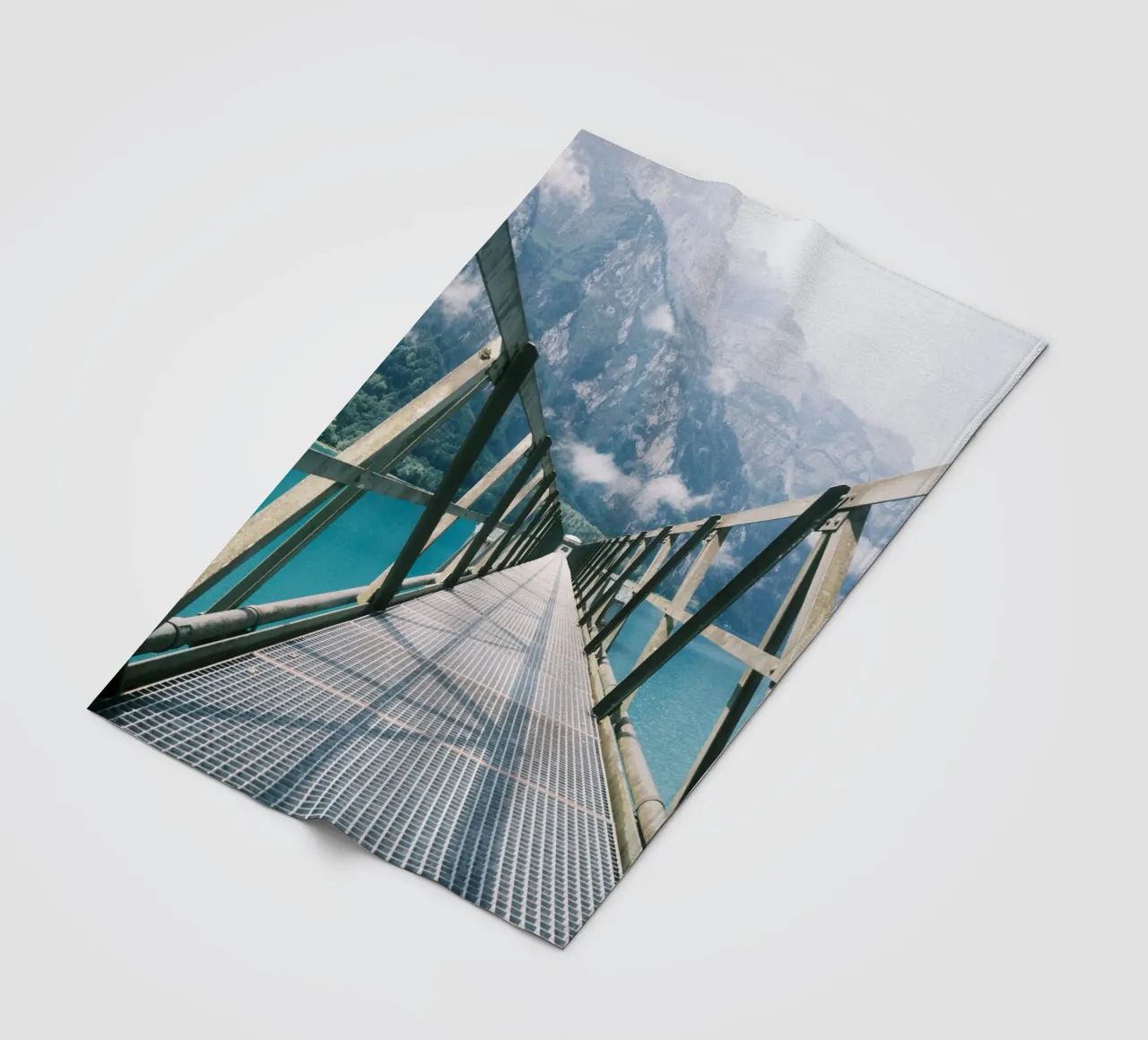 Industrial Bridge Over Tranquil Waters coperta in pile da FujiSwiss