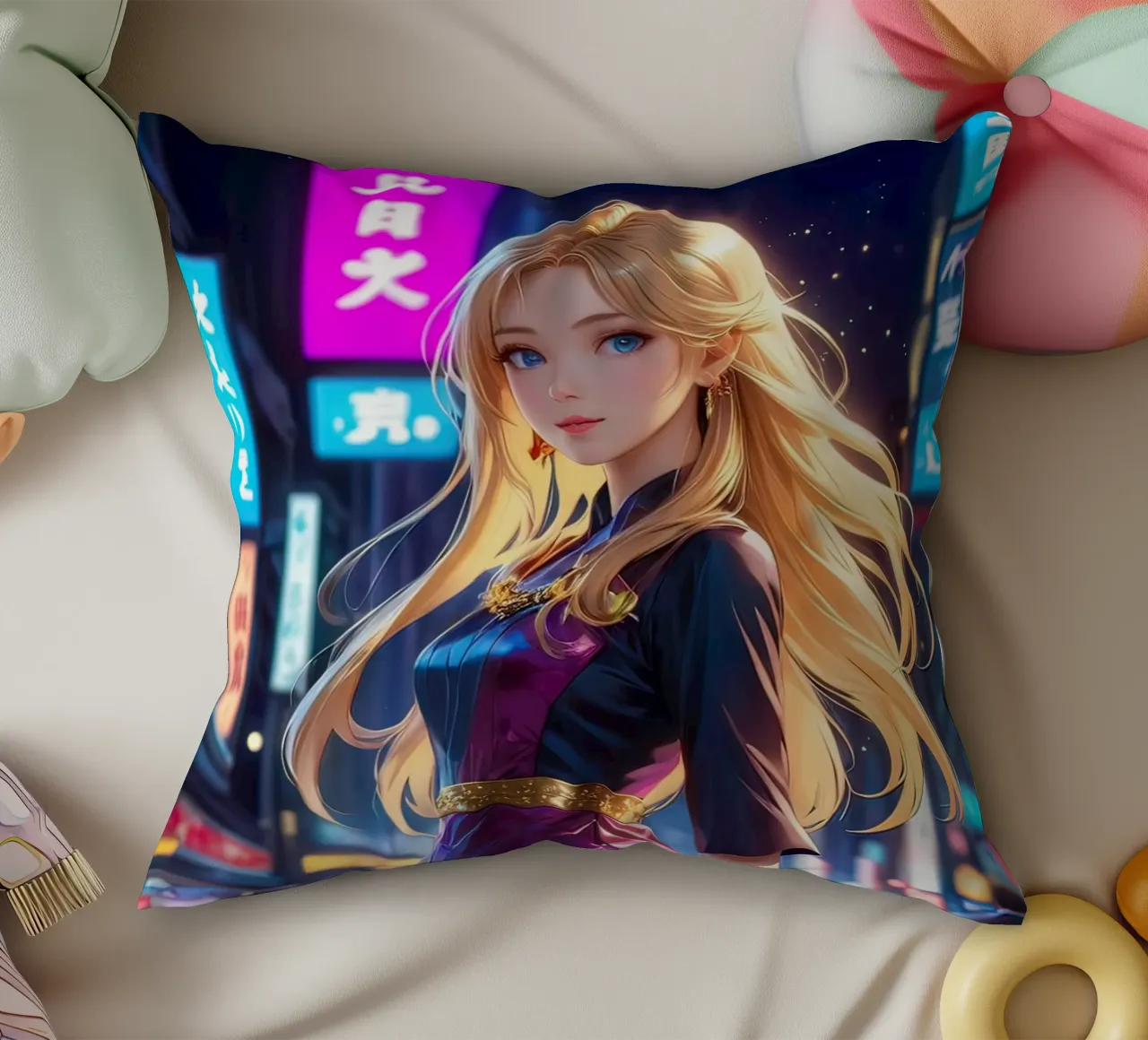 ragazza anime carina cuscino da 🎁 ARTVI-SHOP