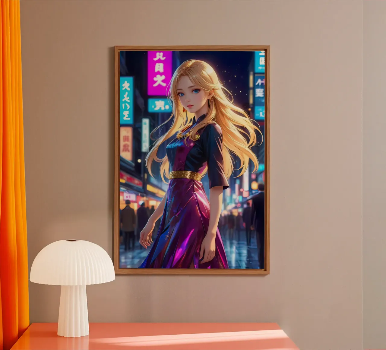 ragazza anime carina alluminio dibond da 🎁 ARTVI-SHOP