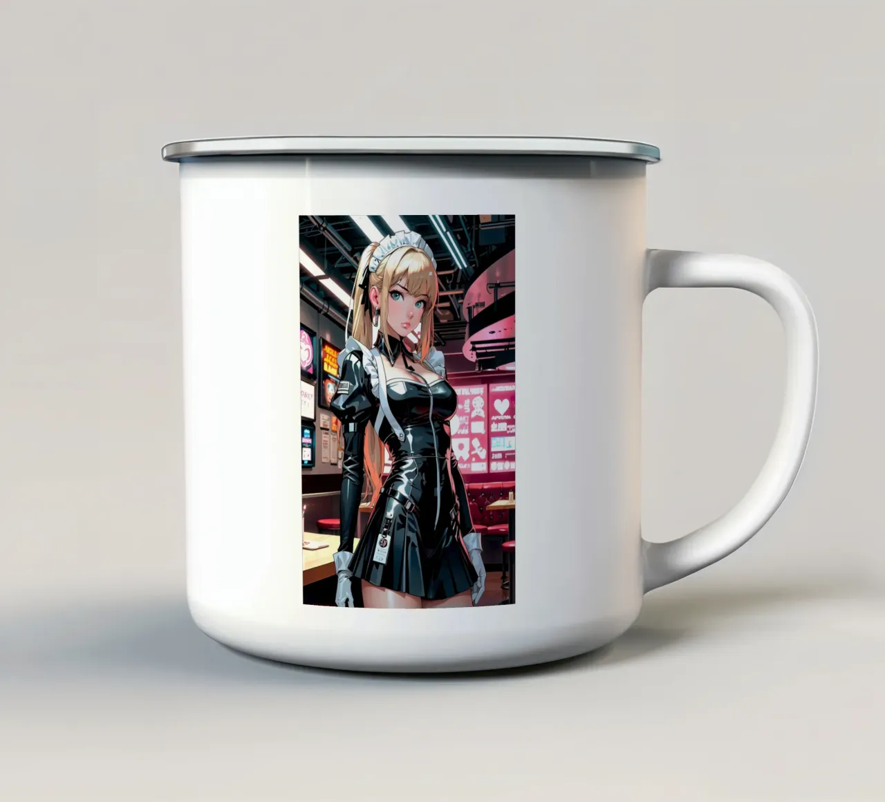 ragazza anime carina tazza in smalto da ARTVI-SHOP