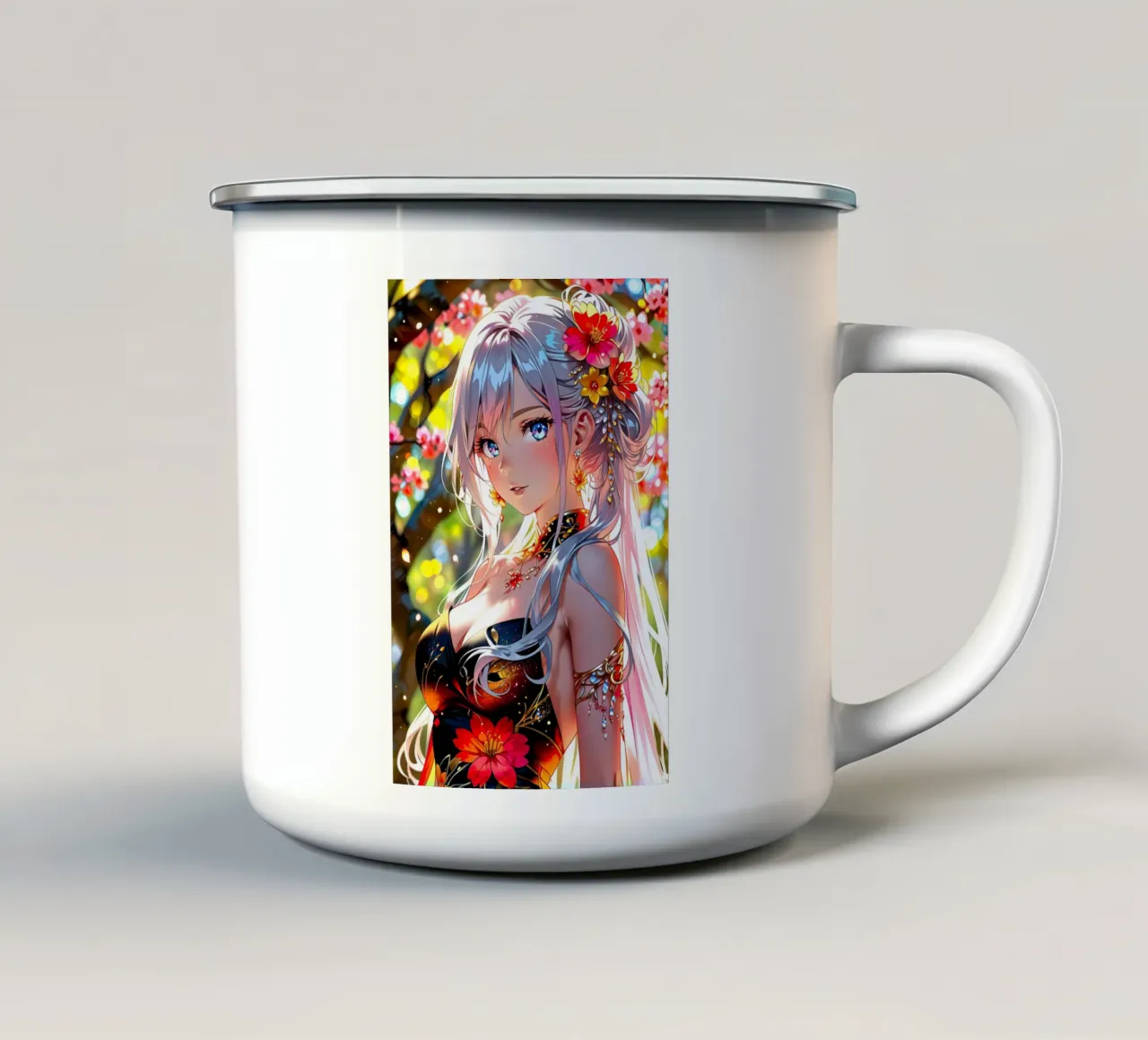 ragazza anime carina tazza in smalto da ARTVI-SHOP