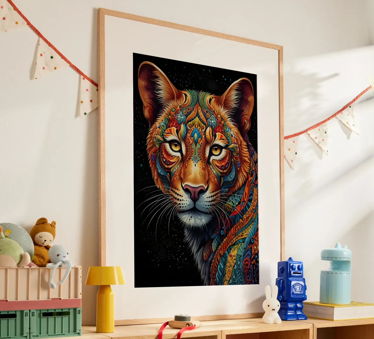 leone intricato poster con telaio in alluminio da 🎁 ARTVI-SHOP