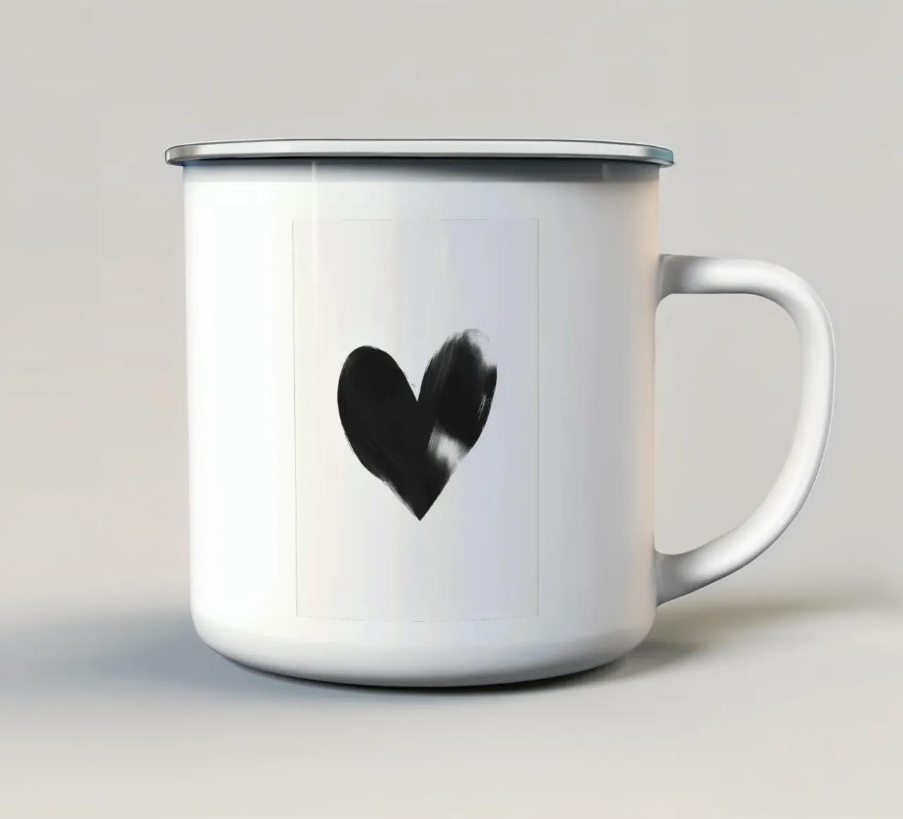 Cuore dipinto tazza in smalto da Katja Stehle Design