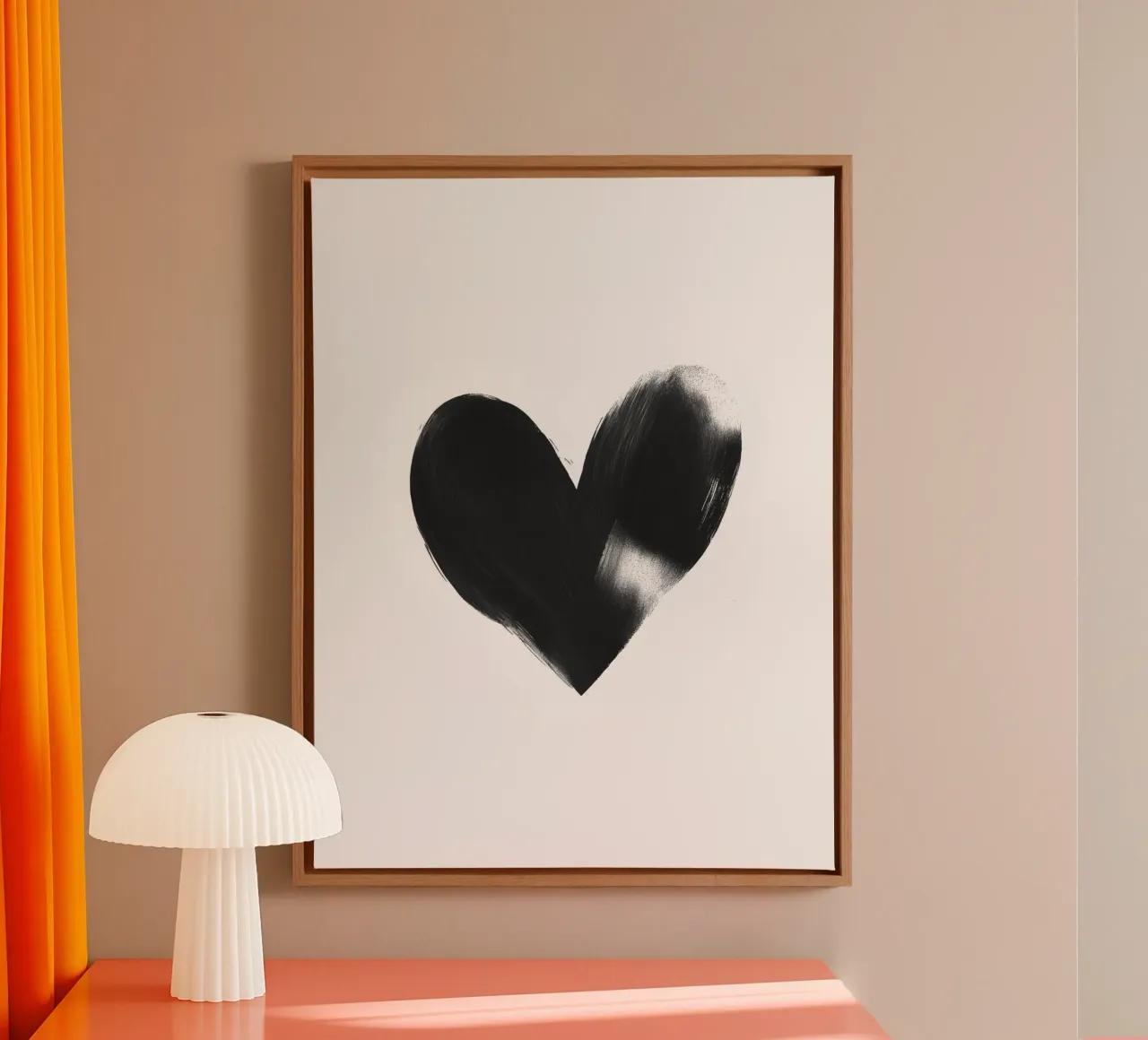 Cuore dipinto tela con Cornice a cassetta da Katja Stehle Design