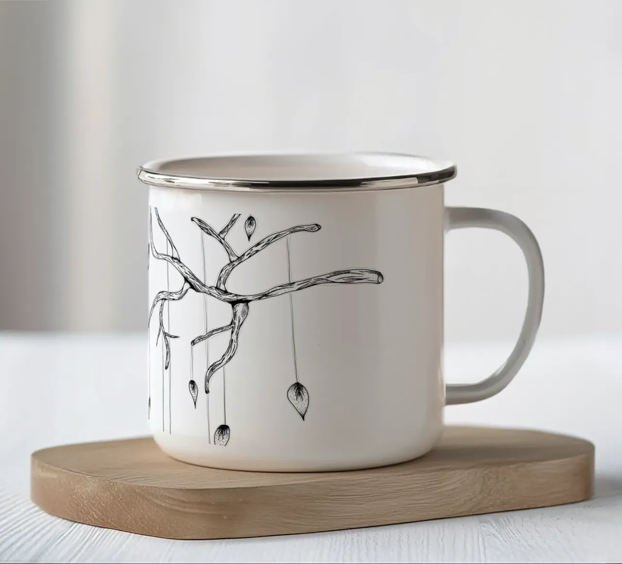 Lineart | falling Leaves tazza in smalto da venten