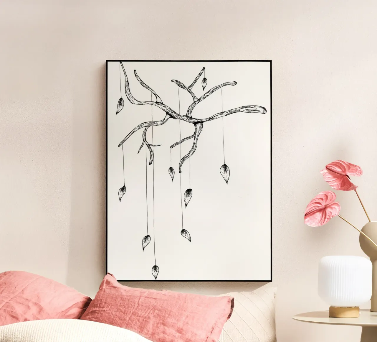 Lineart | falling Leaves plexiglass da venten