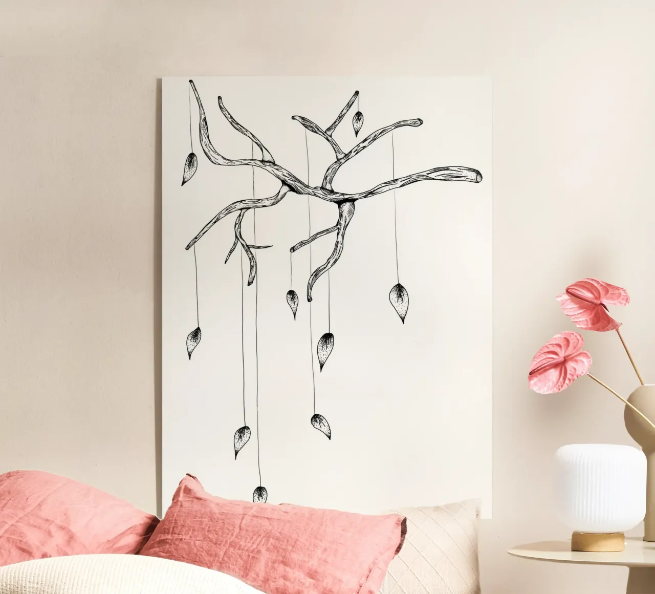 Lineart | falling Leaves plexiglass da venten