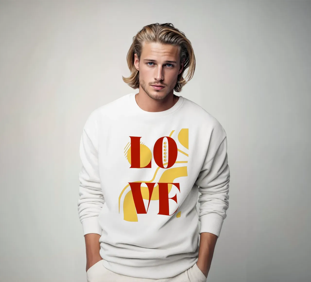 Amore - belle forme minimaliste di design felpa da Happy Mind Art