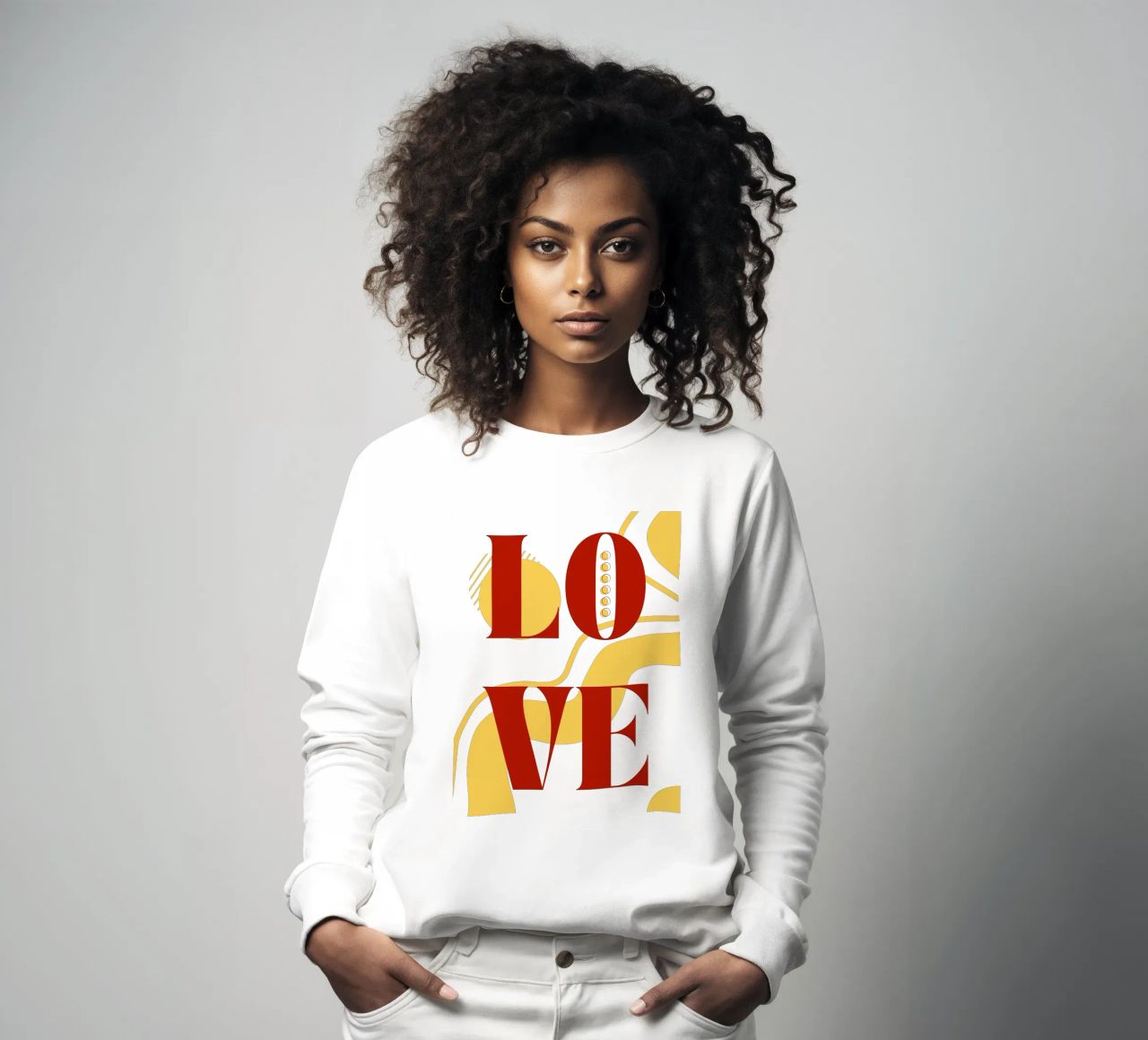 Amore - belle forme minimaliste di design felpa da Happy Mind Art