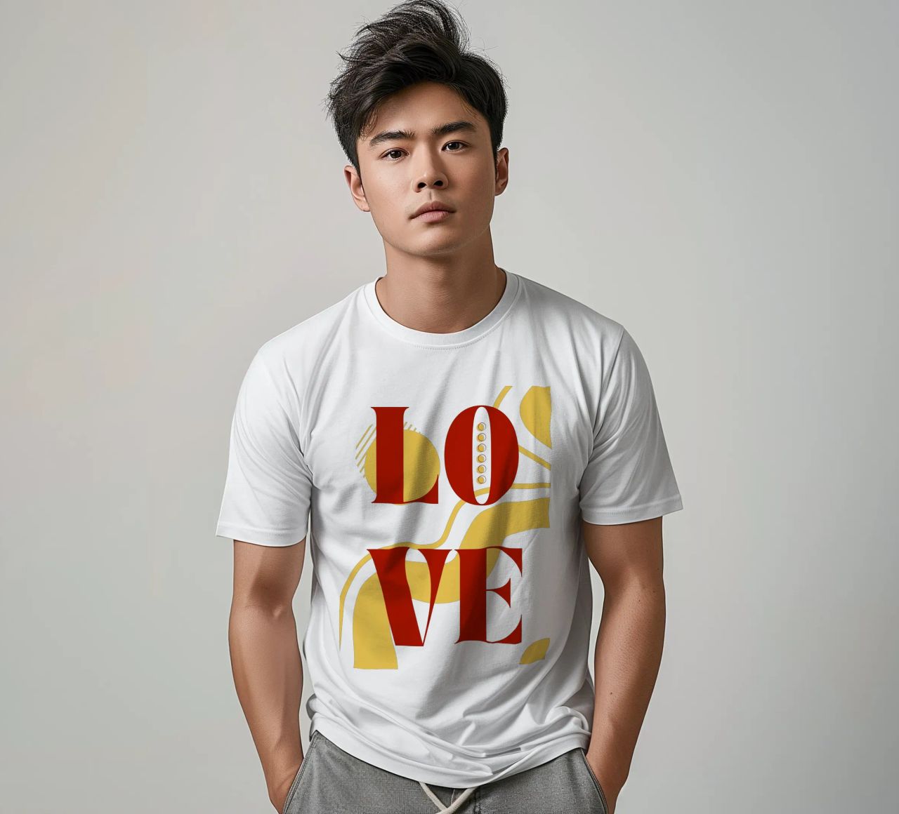Amore - belle forme minimaliste di design t-shirt da Happy Mind Art