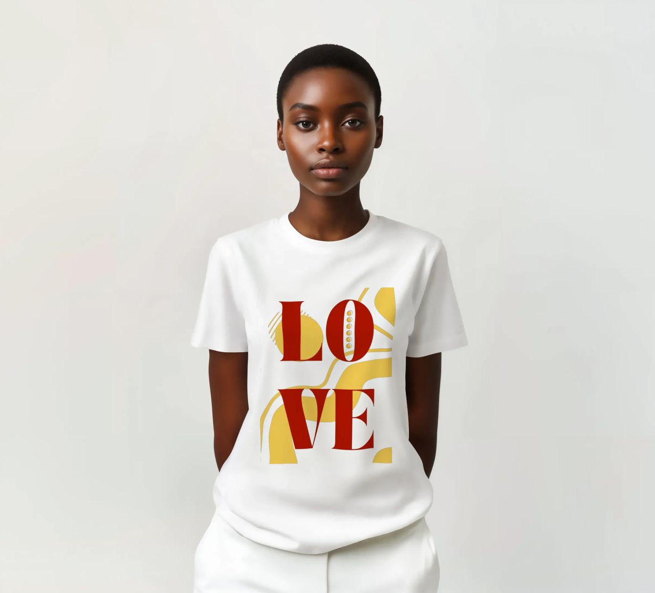 Amore - belle forme minimaliste di design t-shirt da Happy Mind Art