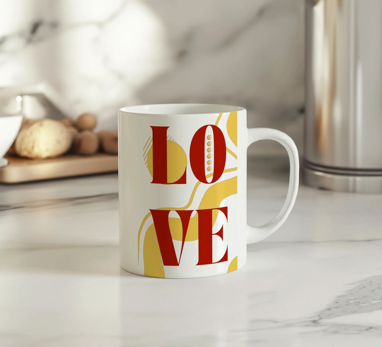 Amore - belle forme minimaliste di design tazza in ceramica da Happy Mind Art