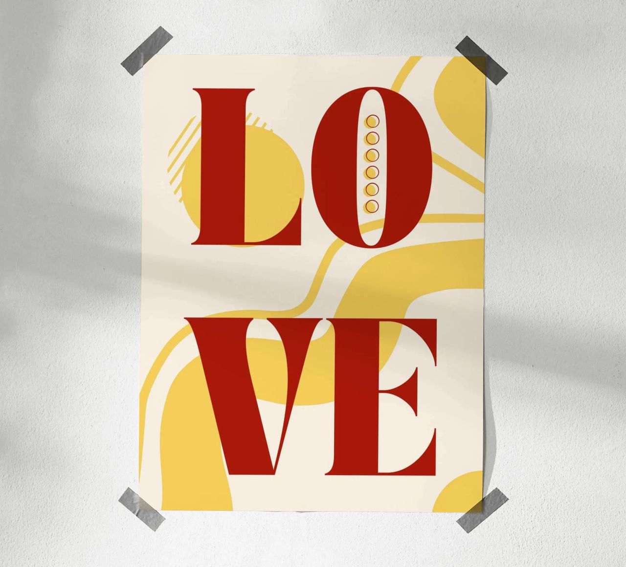 Amore - belle forme minimaliste di design carta hahnemühle da Happy Mind Art