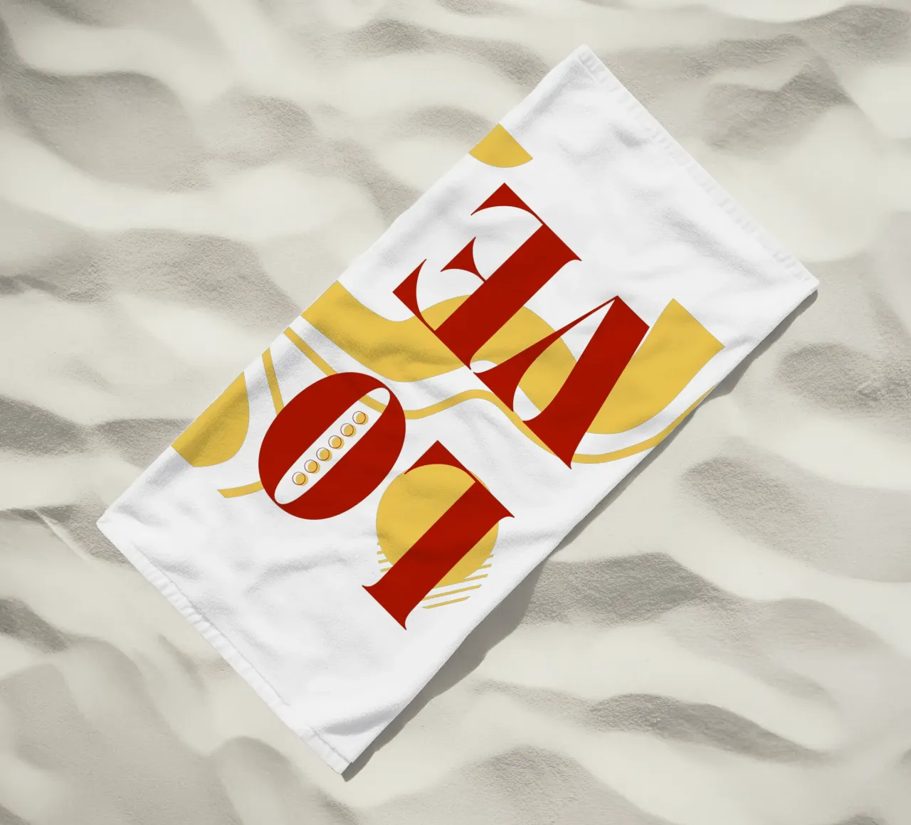 Amore - belle forme minimaliste di design telo mare da Happy Mind Art