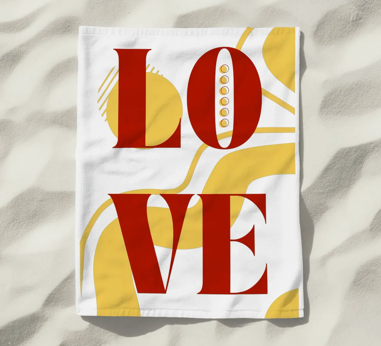 Amore - belle forme minimaliste di design telo mare da Happy Mind Art