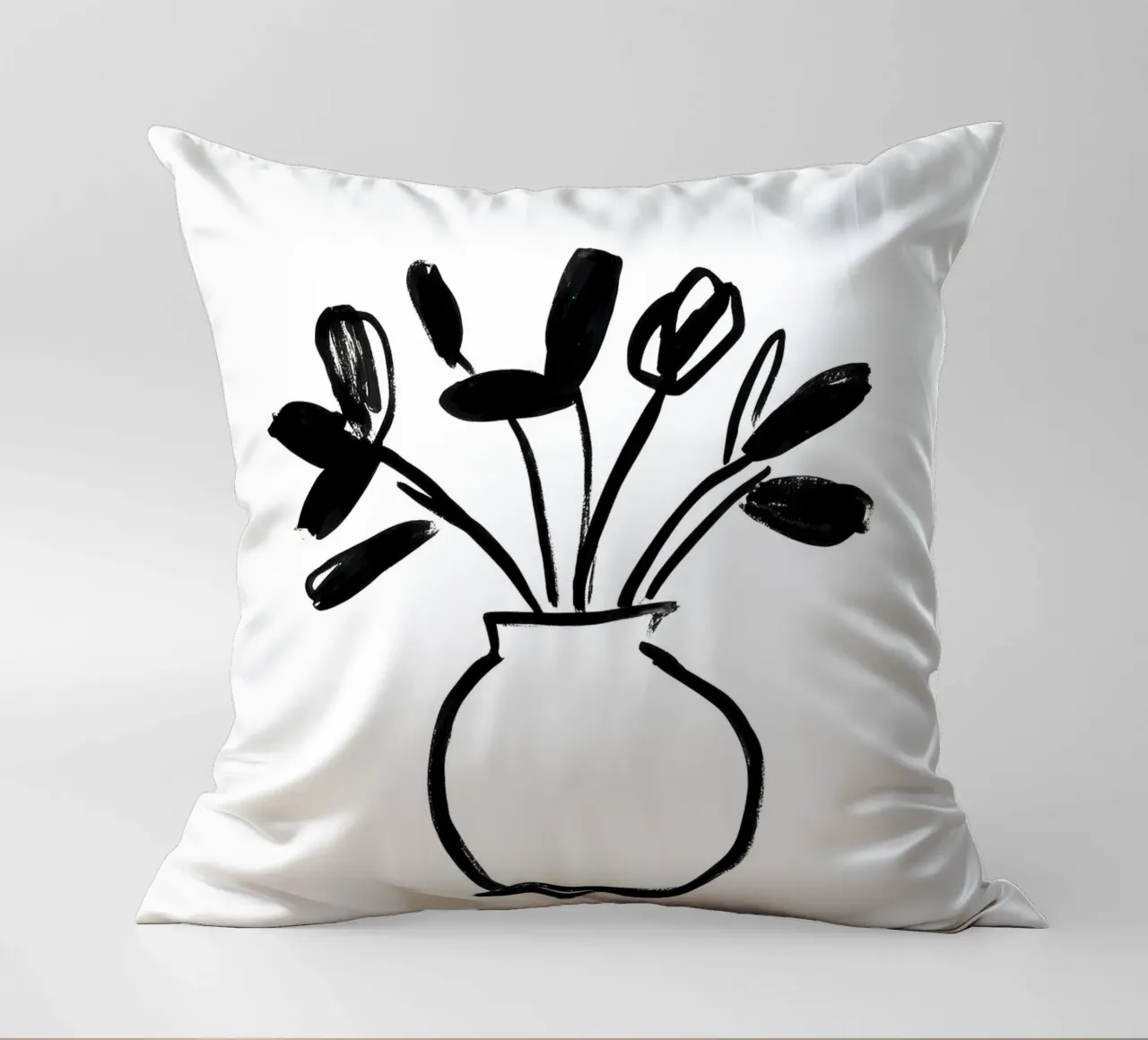 Vaso di fiori dipinto cuscino da Katja Stehle Design