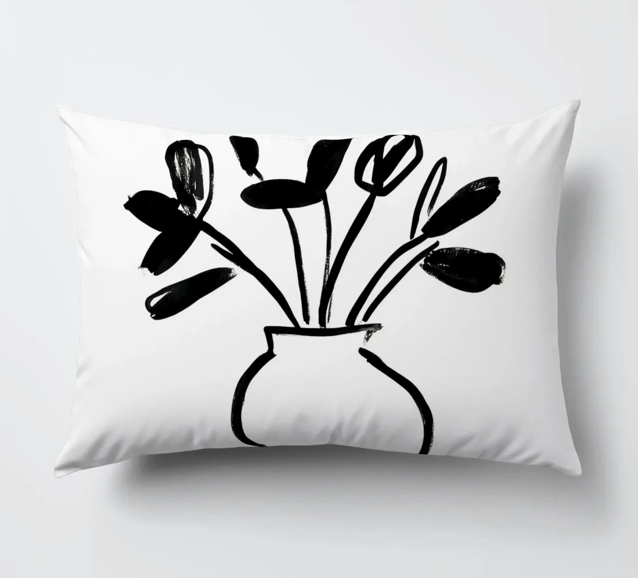 Vaso di fiori dipinto cuscino da Katja Stehle Design