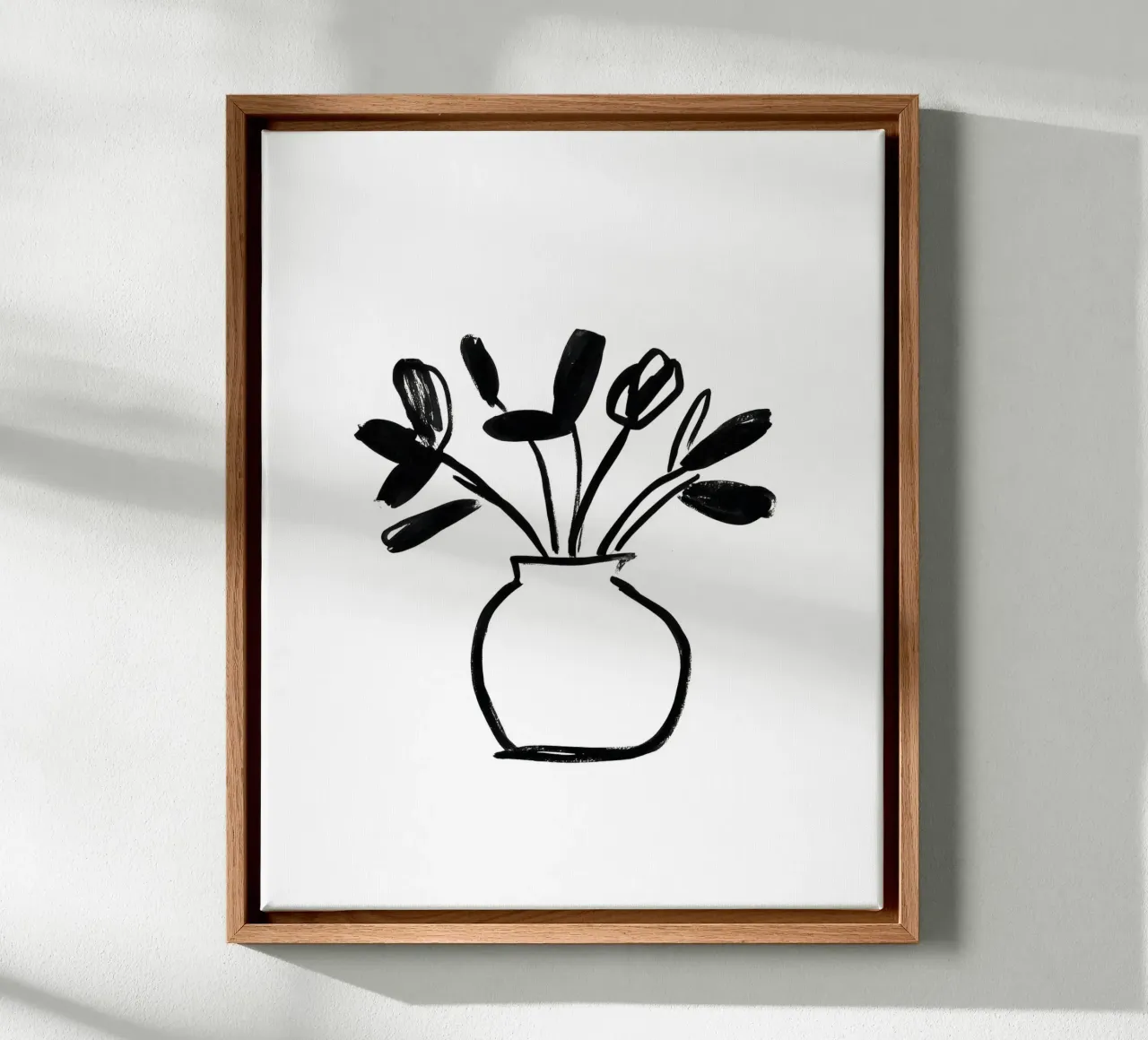 Vaso di fiori dipinto tela con Cornice a cassetta da Katja Stehle Design