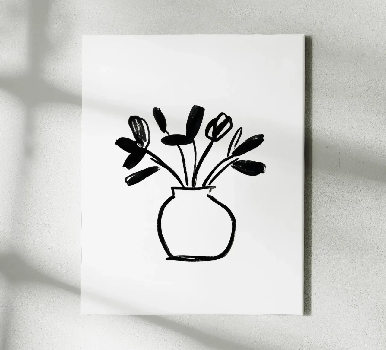 Vaso di fiori dipinto tela con Cornice a cassetta da Katja Stehle Design