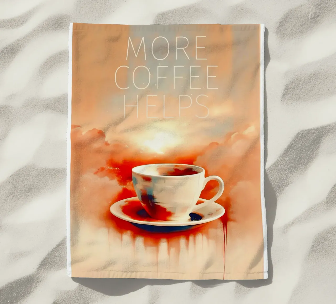 Nebbia mattutina e sogni di caffè telo mare da Frame & Fame