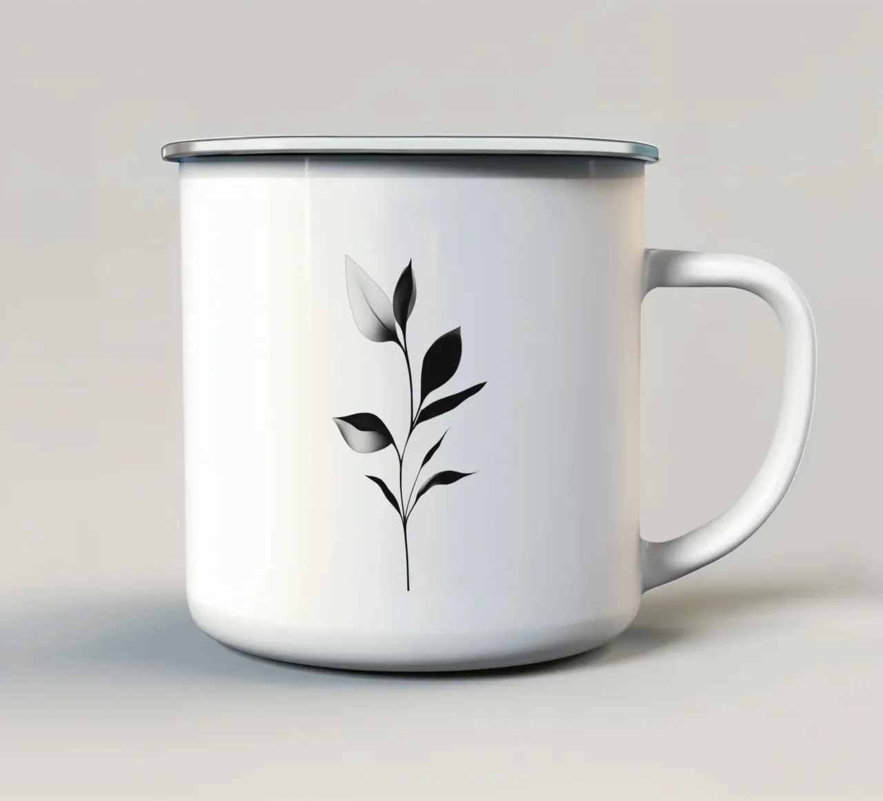Impianto astratto tazza in smalto da Katja Stehle Design