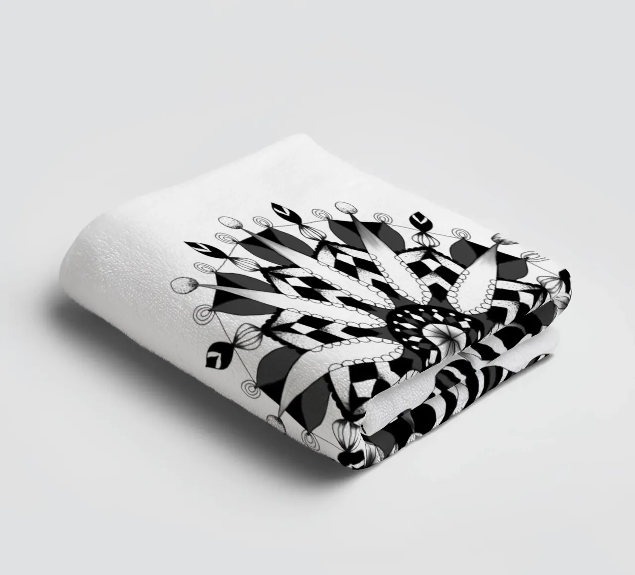 Lineart | symetric Mandala serviette de bain de venten