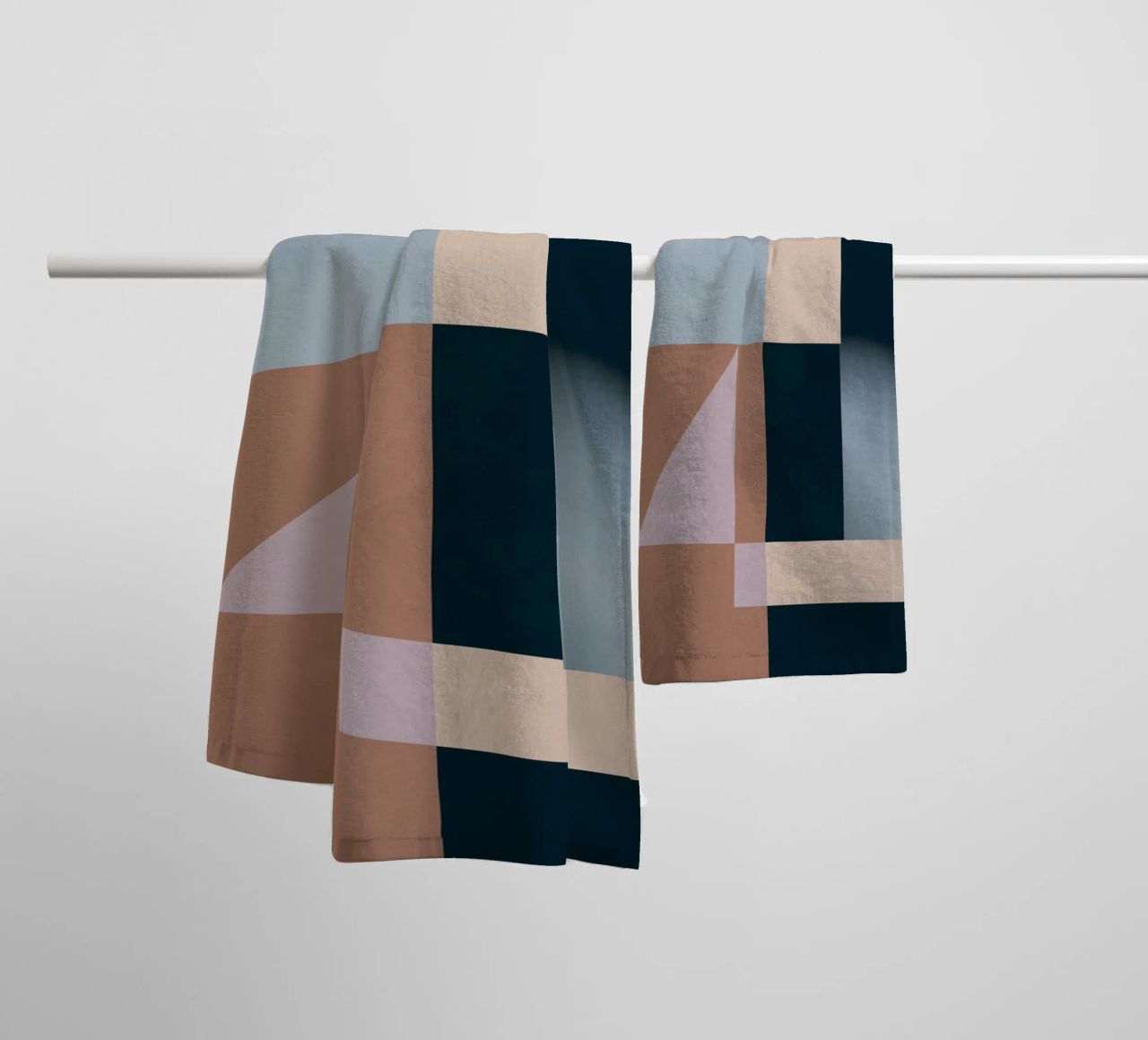 Modern Abstraction Mocha Mousse towel by Gaite