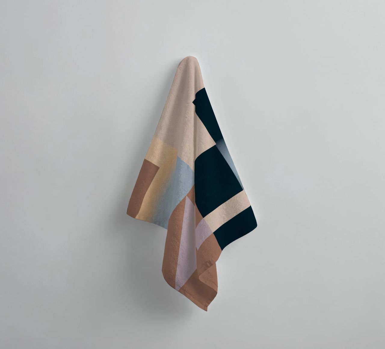 Modern Abstraction Mocha Mousse towel by Gaite