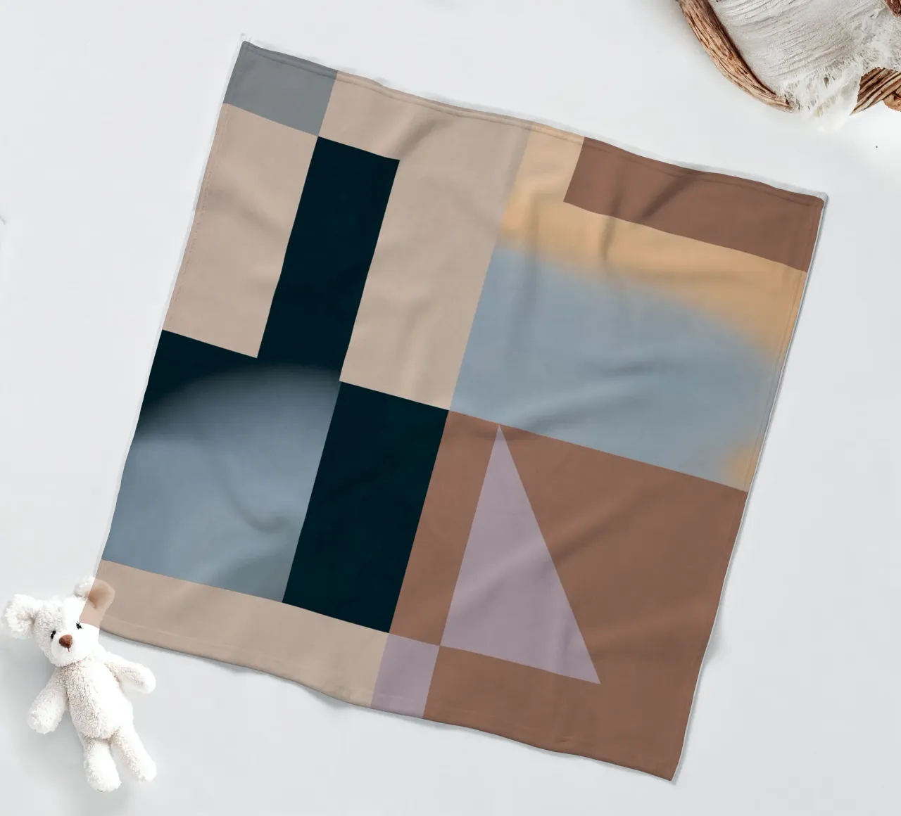 Modern Abstraction Mocha Mousse fleece blanket by Gaite