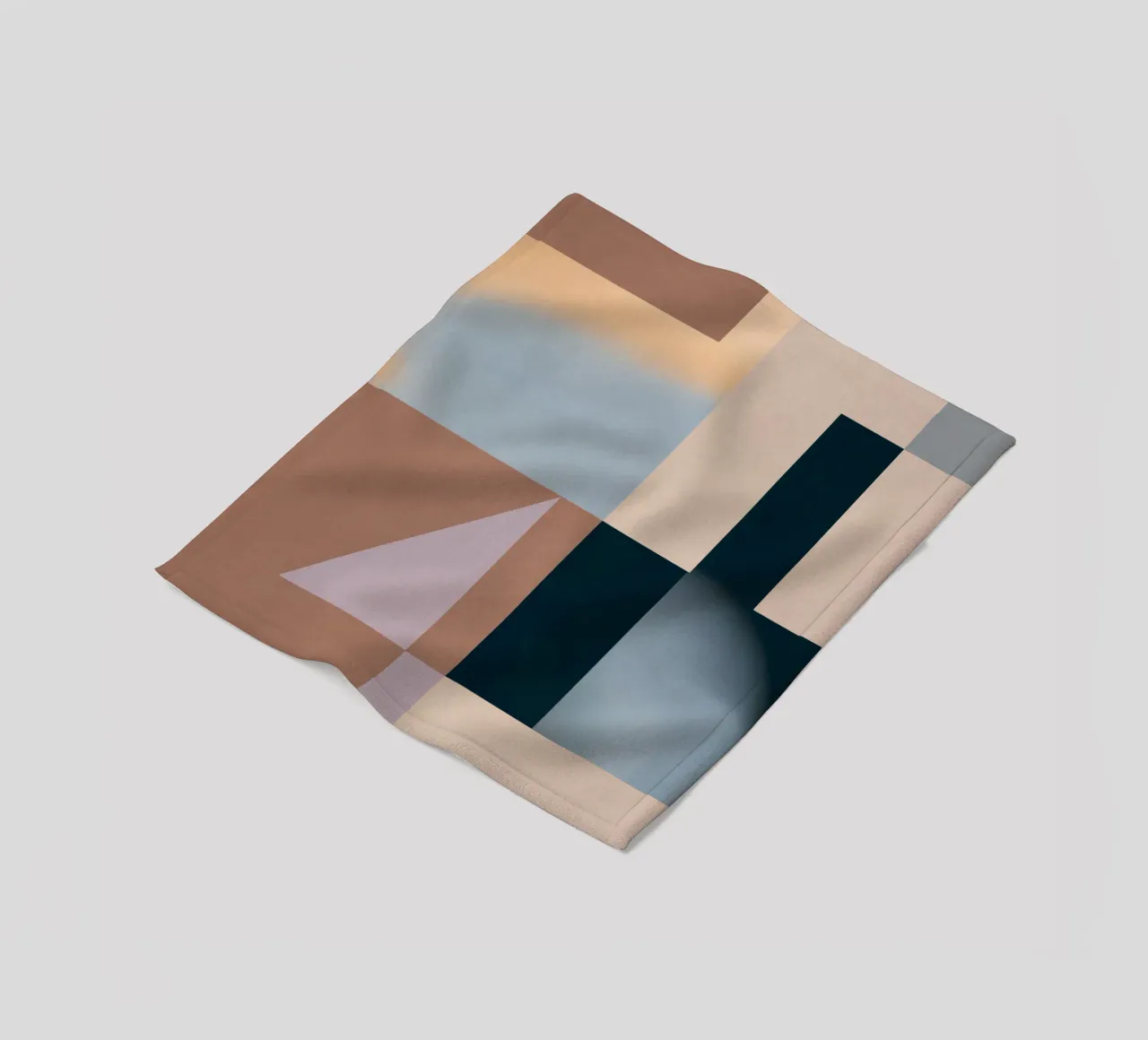 Modern Abstraction Mocha Mousse fleece blanket by Gaite