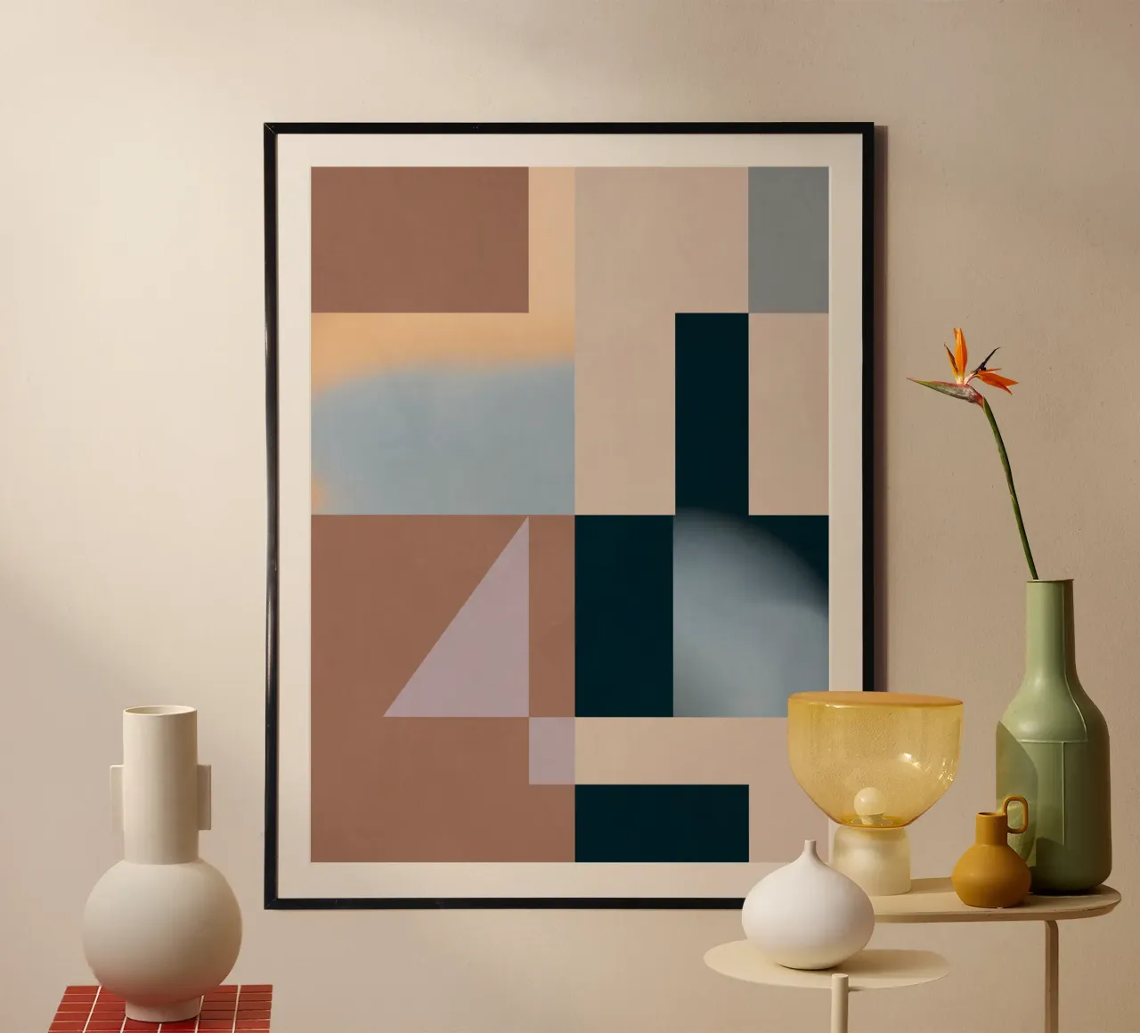 Abstraction moderne Mousse moka poster de Gaite