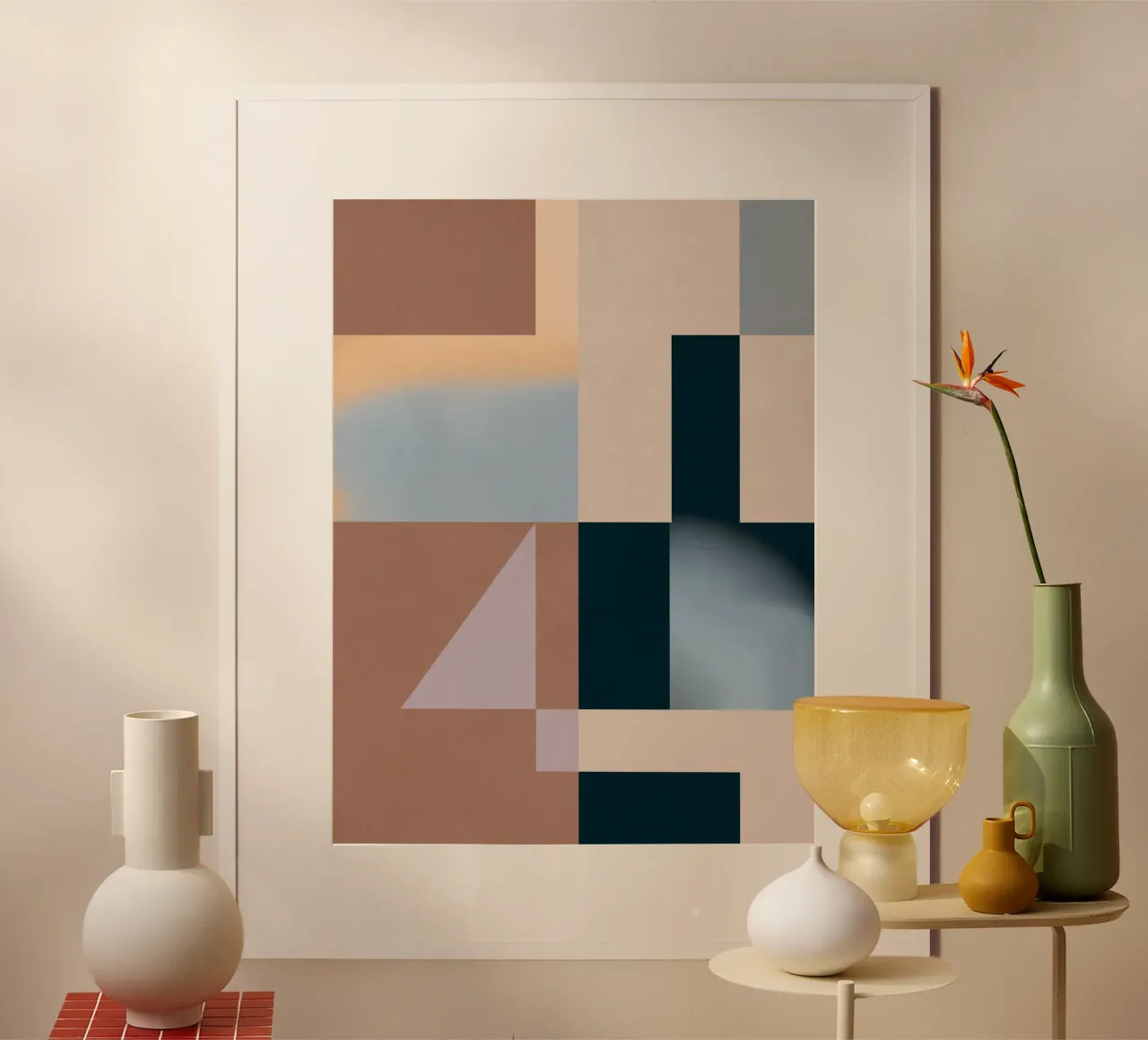 Abstraction moderne Mousse moka poster de Gaite