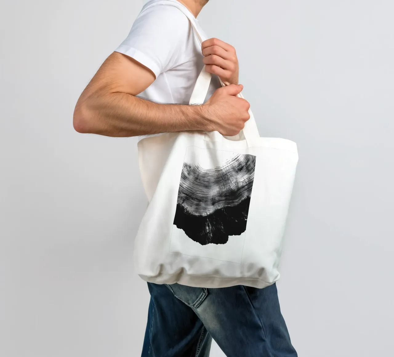Xilografia 2 borsa in juta da Katja Stehle Design