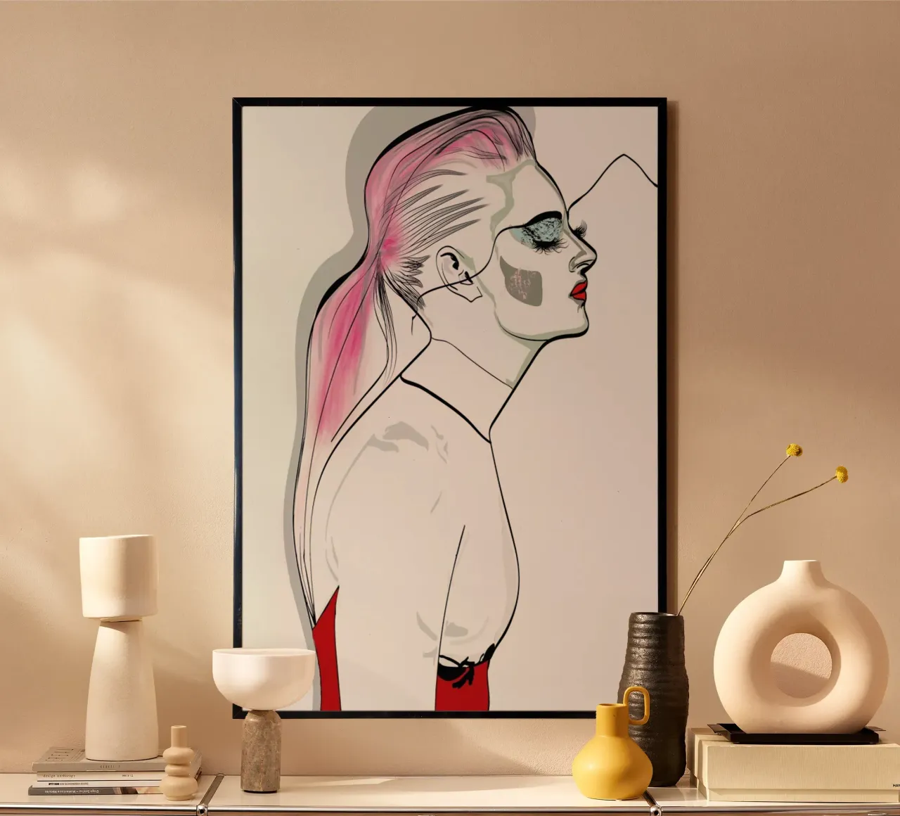 Pretty in Pink 2 poster con telaio in legno da Marcell Naubert