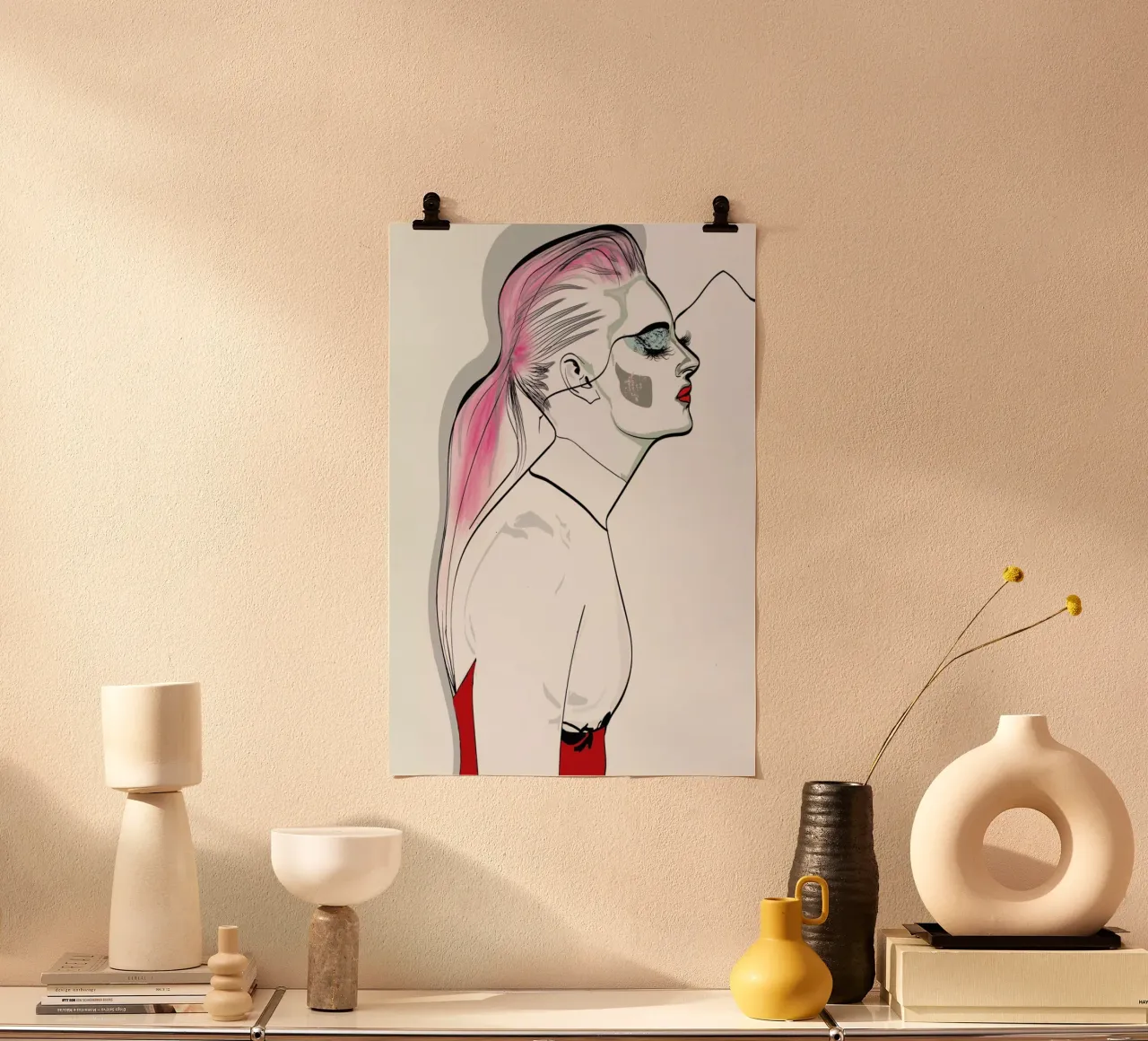 Pretty in Pink 2 poster con telaio in legno da Marcell Naubert