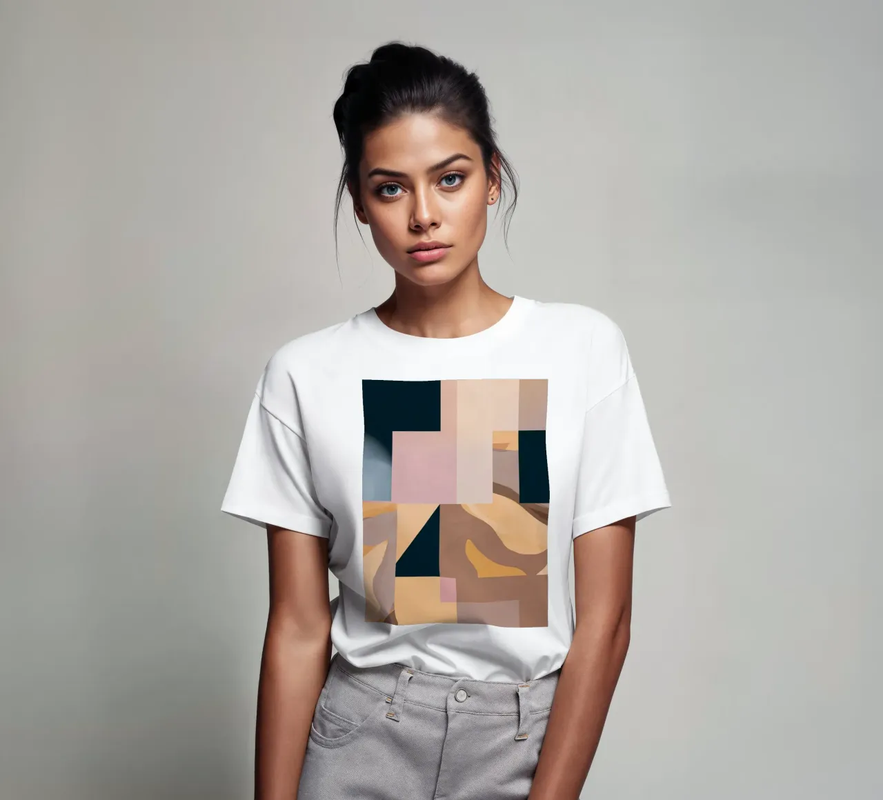 Modern Abstraction Mocha Mousse 2 t-shirt by Gaite