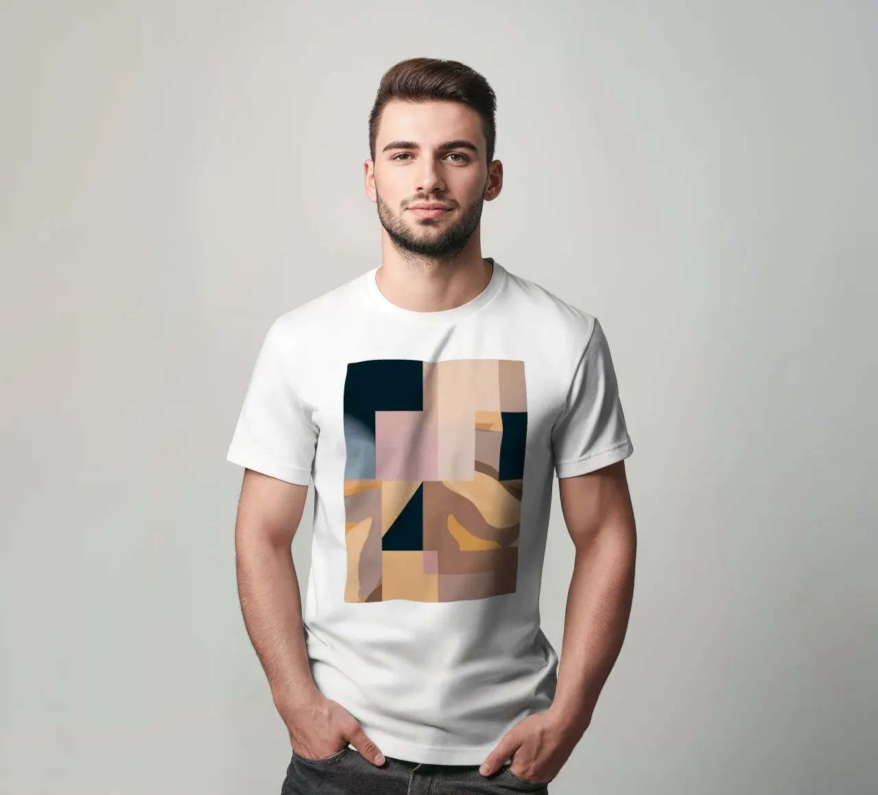 Modern Abstraction Mocha Mousse 2 t-shirt by Gaite