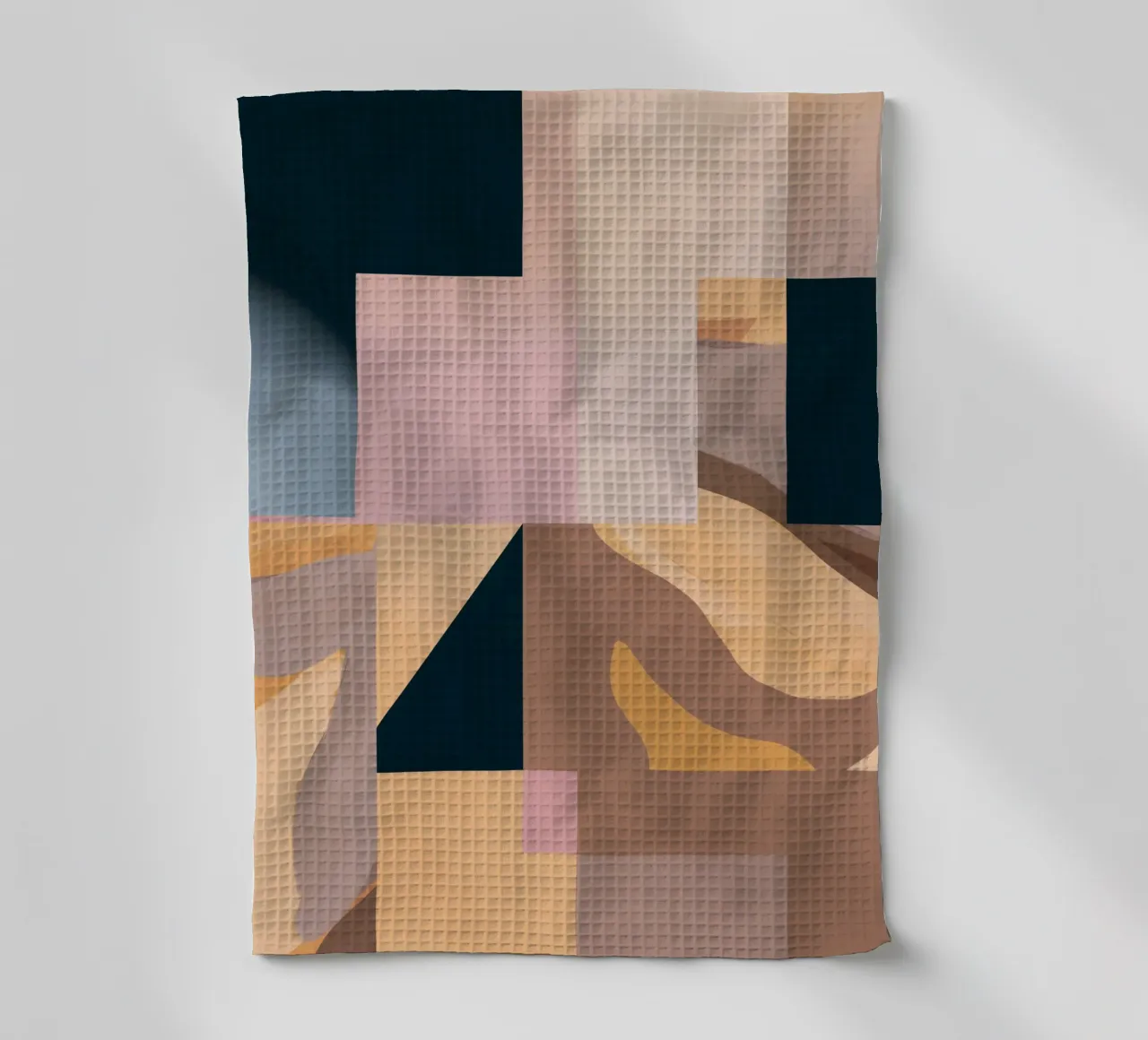 Modern Abstraction Mocha Mousse 2 tea towel by Gaite