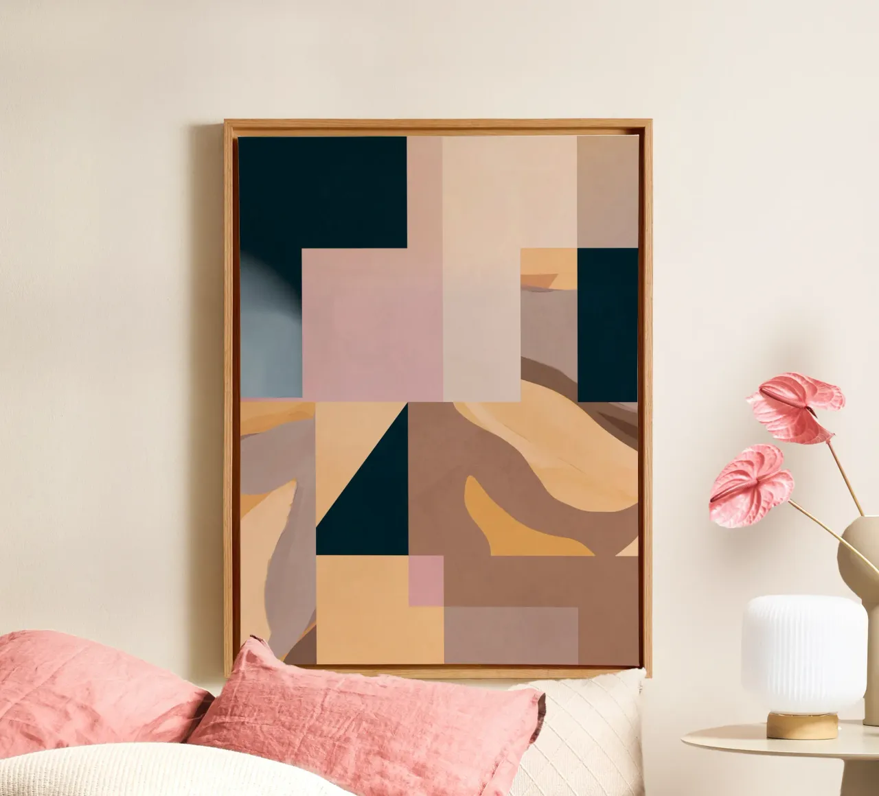 Abstraction moderne Mousse moka 2 toile avec Caisse américaine de Gaite