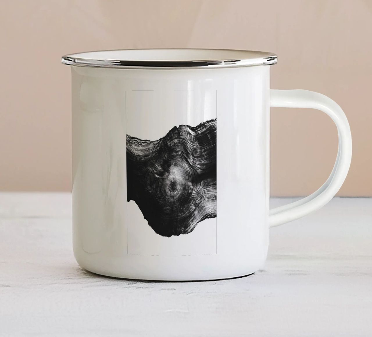 Xilografia 4 tazza in smalto da Katja Stehle Design