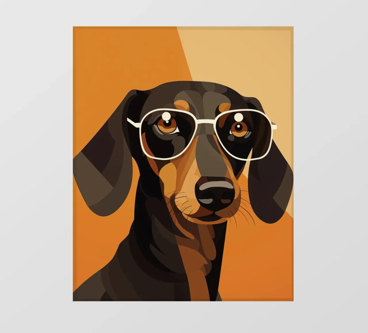 Dachshund with glasses photo wallpaper by Katja Stehle Design