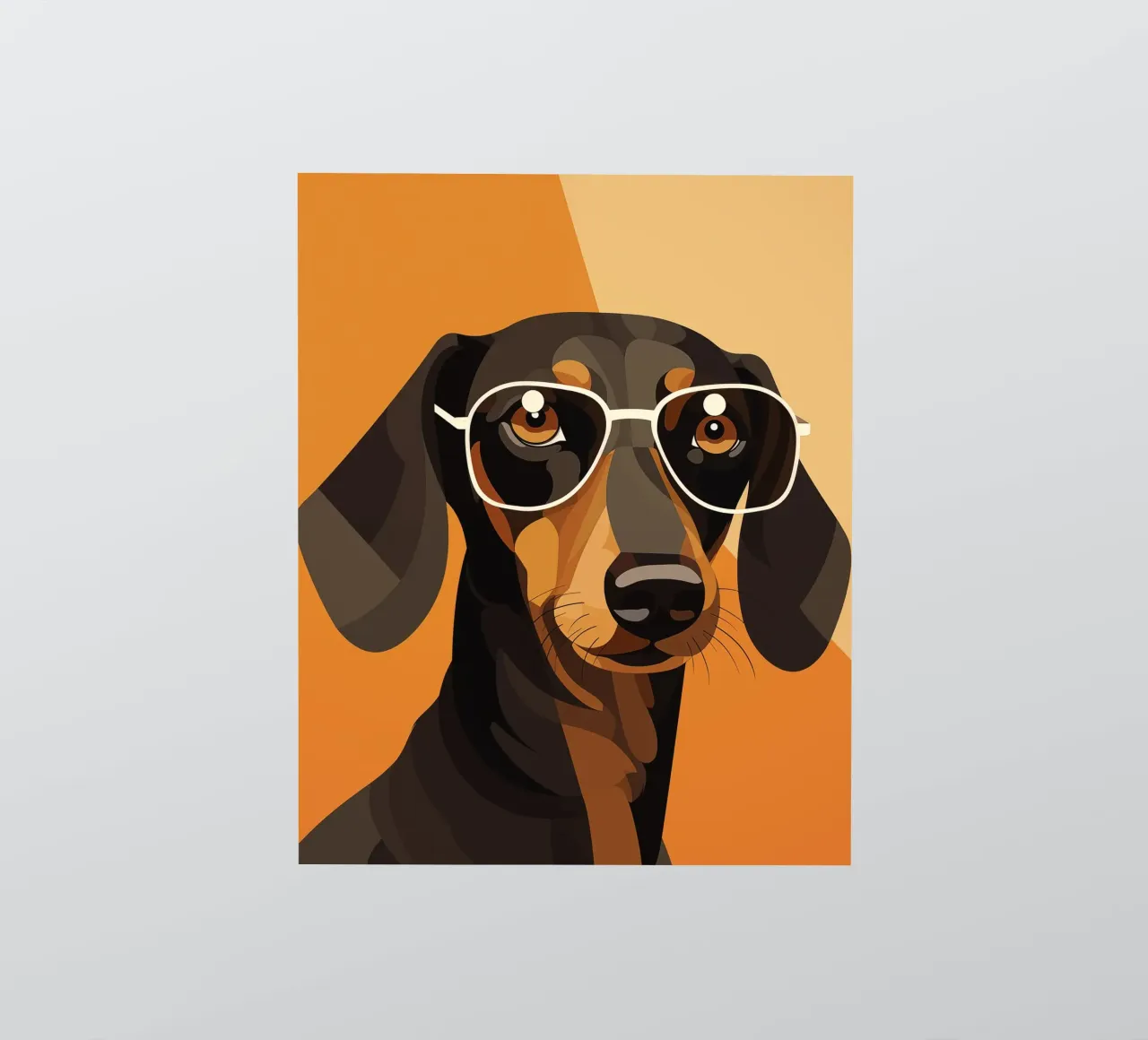 Teckel met bril sticker van Katja Stehle Design