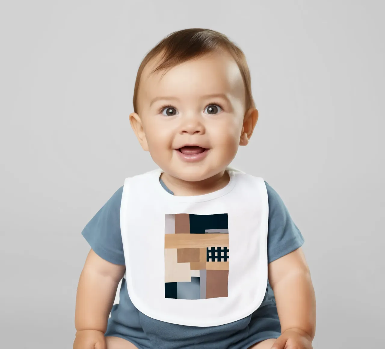 Modern Abstraction Mocha Mousse 3 baby bib by Gaite