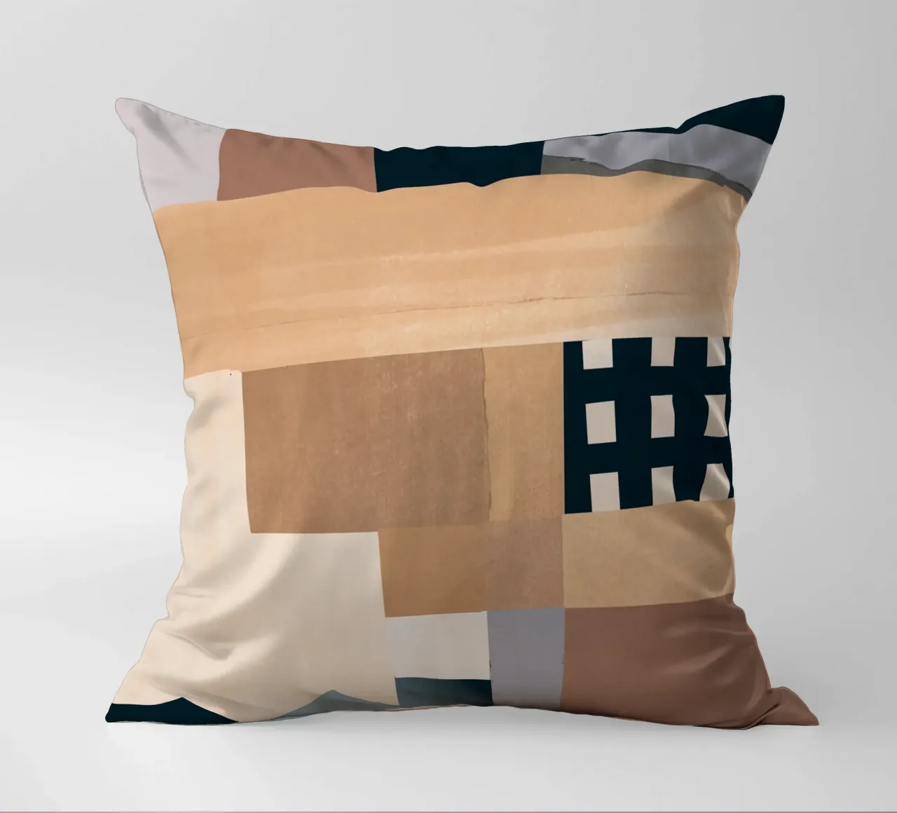 Modern Abstraction Mocha Mousse 3 decorative cushion by Gaite