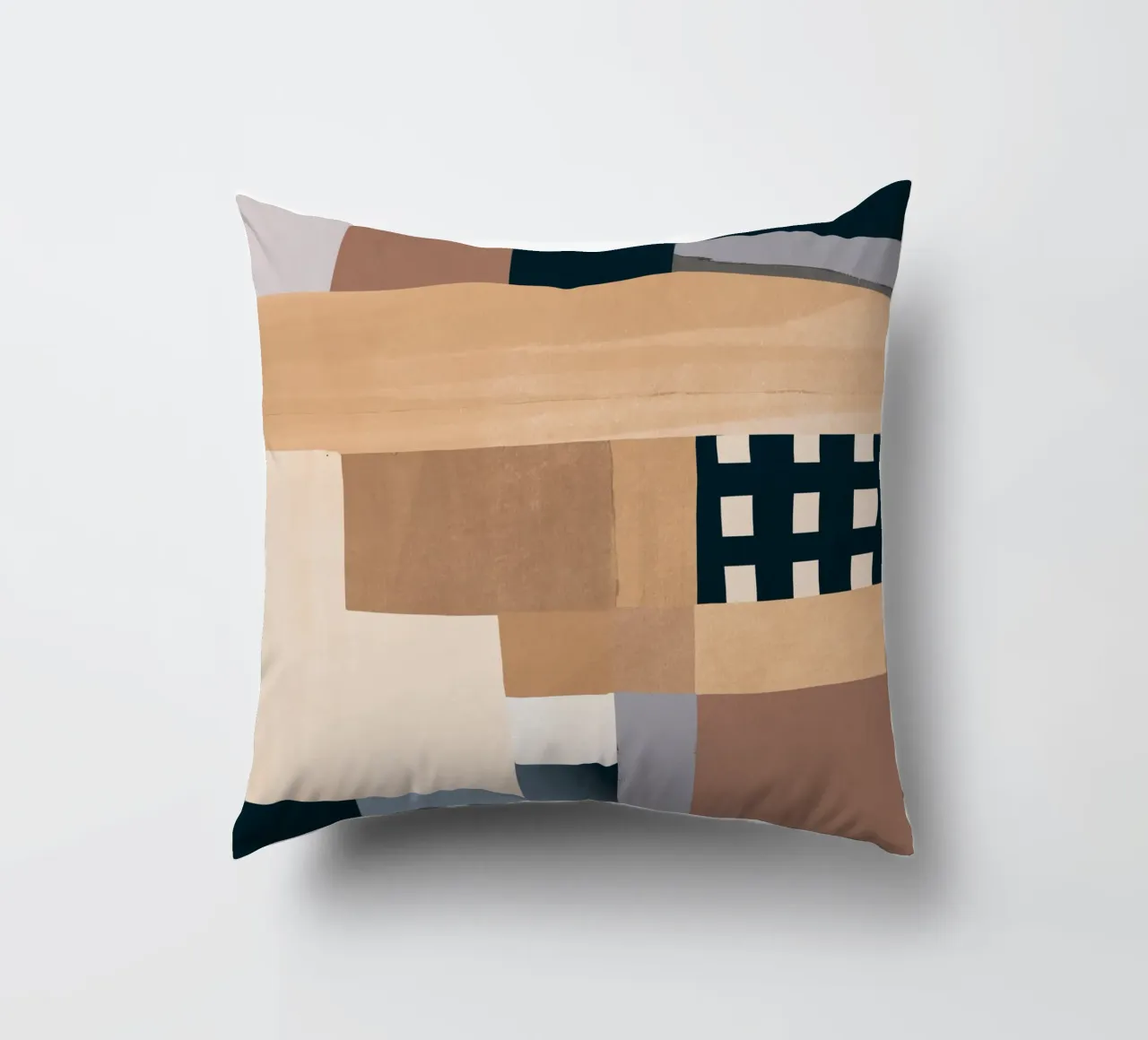 Modern Abstraction Mocha Mousse 3 decorative cushion by Gaite
