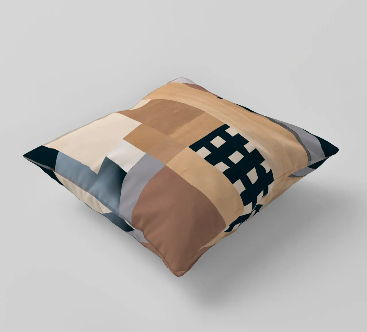 Modern Abstraction Mocha Mousse 3 decorative cushion by Gaite