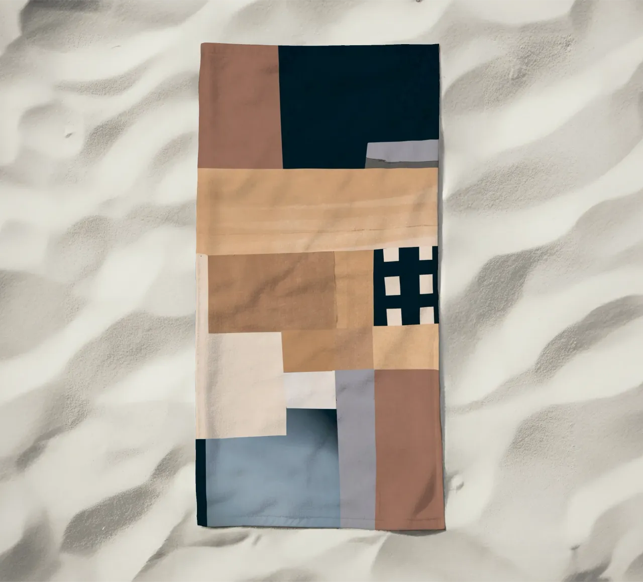 Modern Abstraction Mocha Mousse 3 beach towel by Gaite