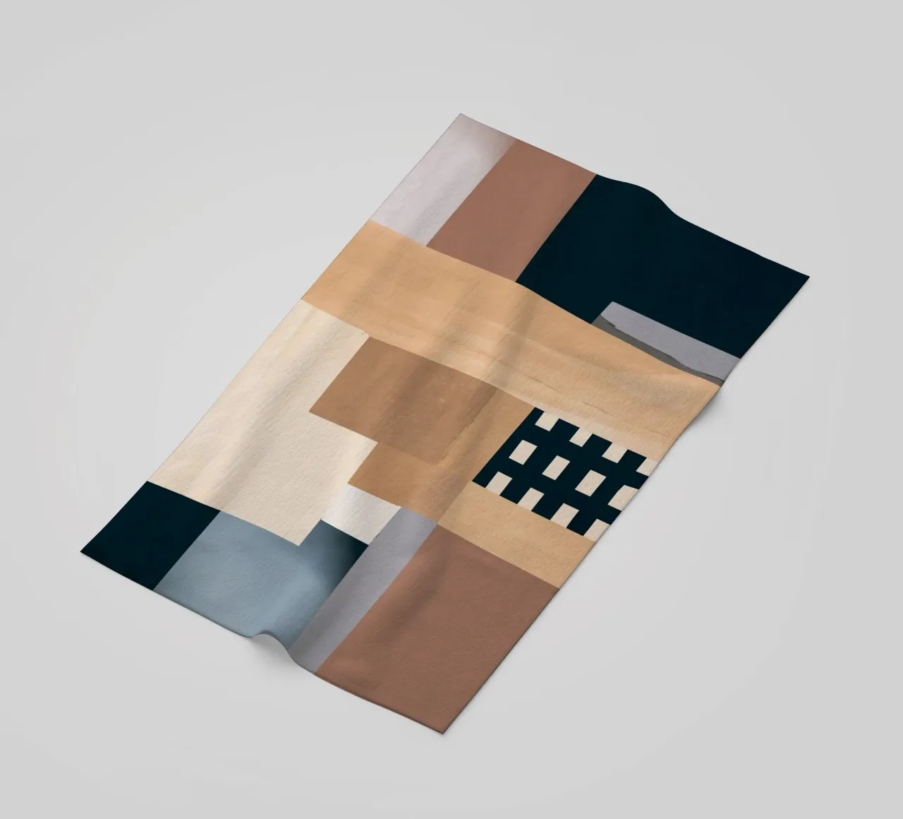 Modern Abstraction Mocha Mousse 3 beach towel by Gaite
