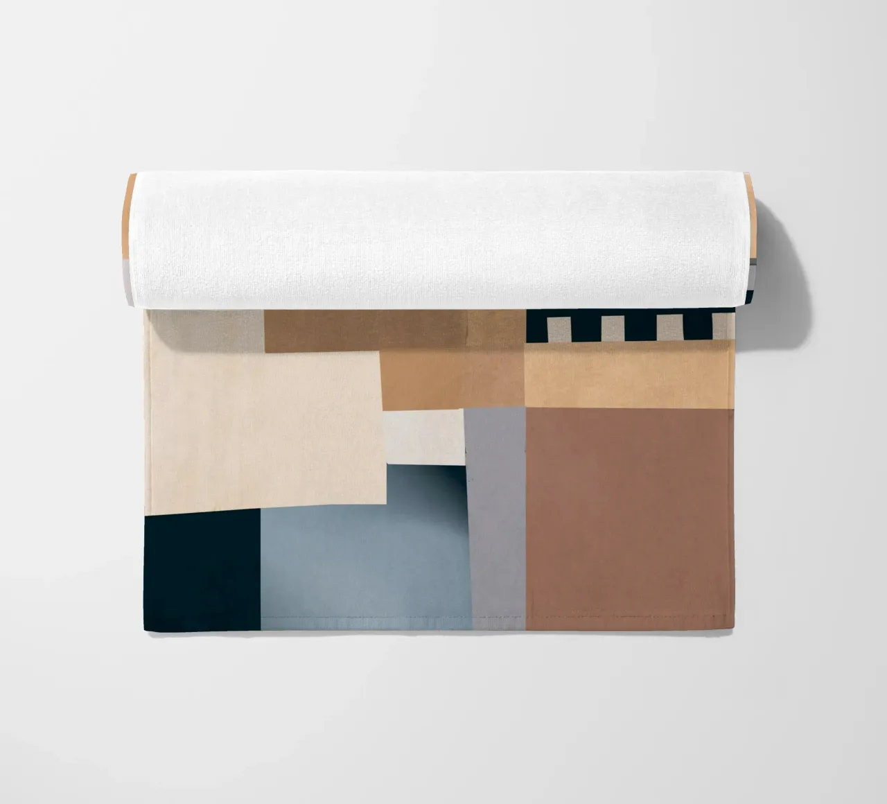 Modern Abstraction Mocha Mousse 3 beach towel by Gaite